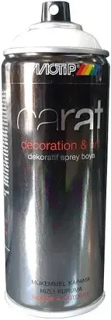 Motip Carat Ral 9010 MAT Beyaz Akrilik Boya 400 ml Germany