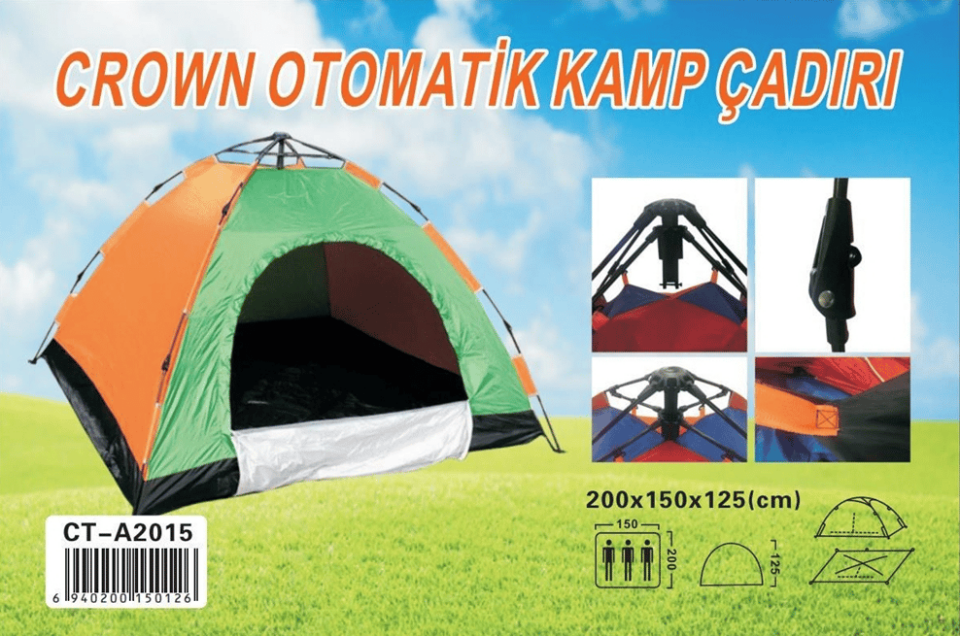 Crown ct-a2015 3 kişilik Otomatik Çadır