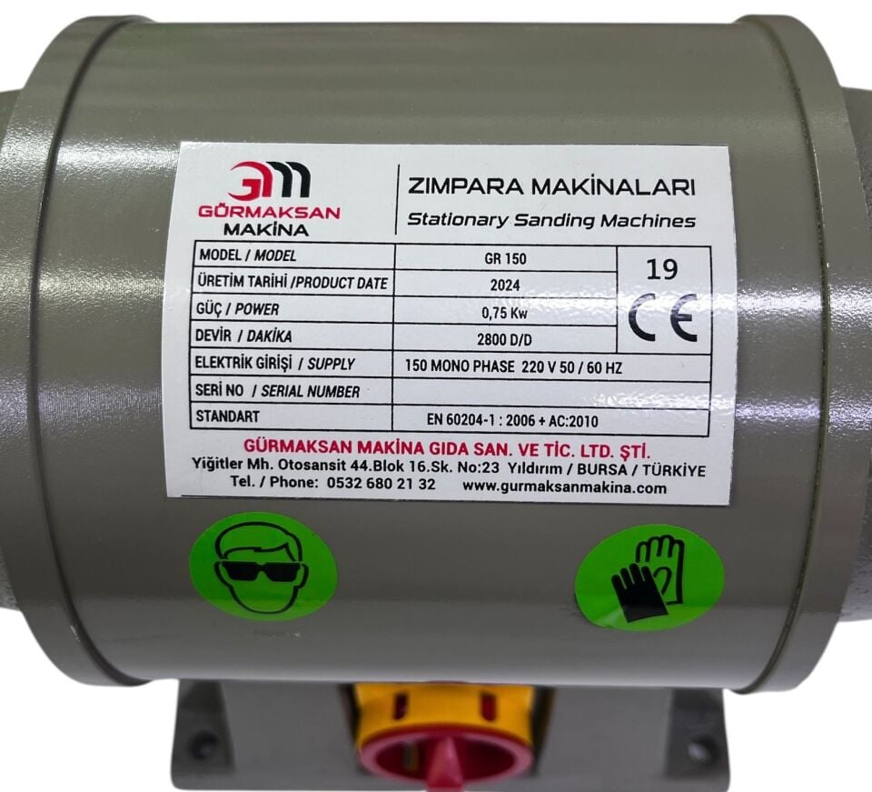 Gürmaksan Zımpara Taş Motoru MONOFAZE-150 mm