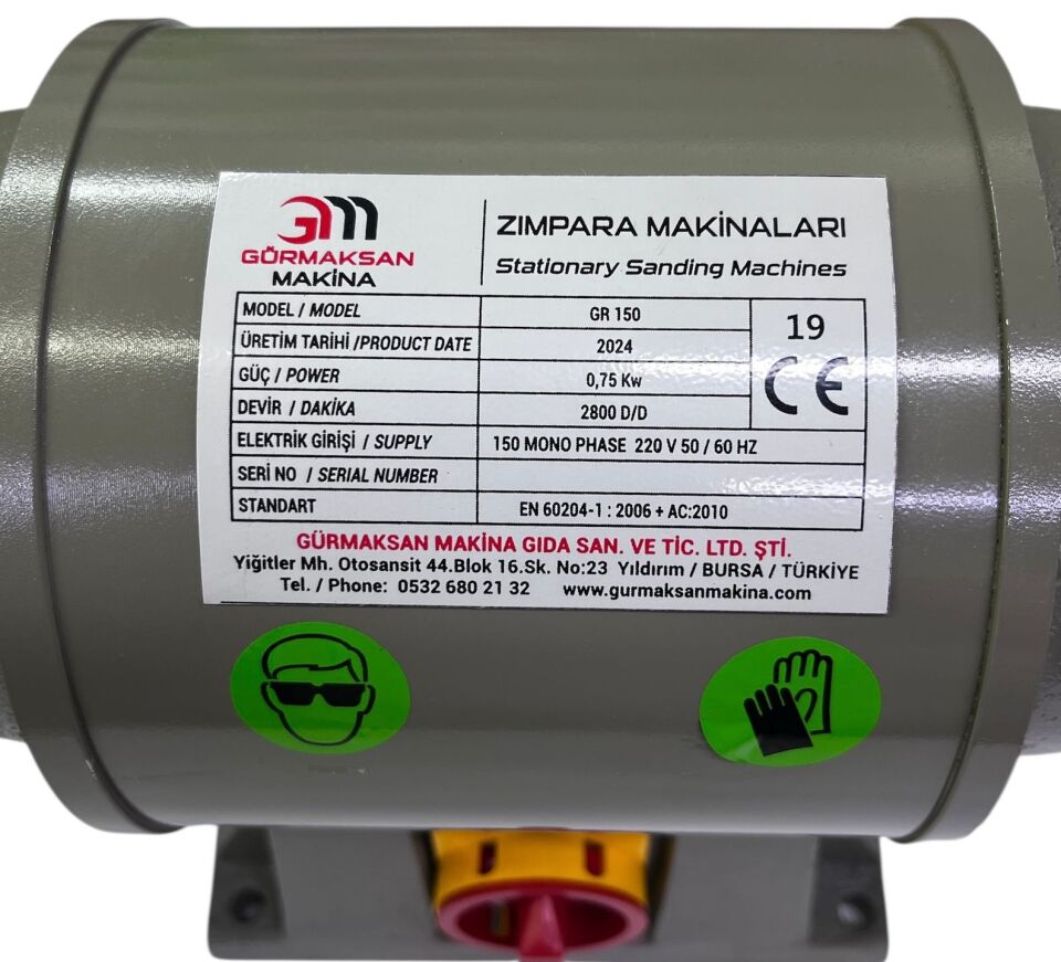 Gürmaksan Zımpara Taş Motoru MONOFAZE-150 mm
