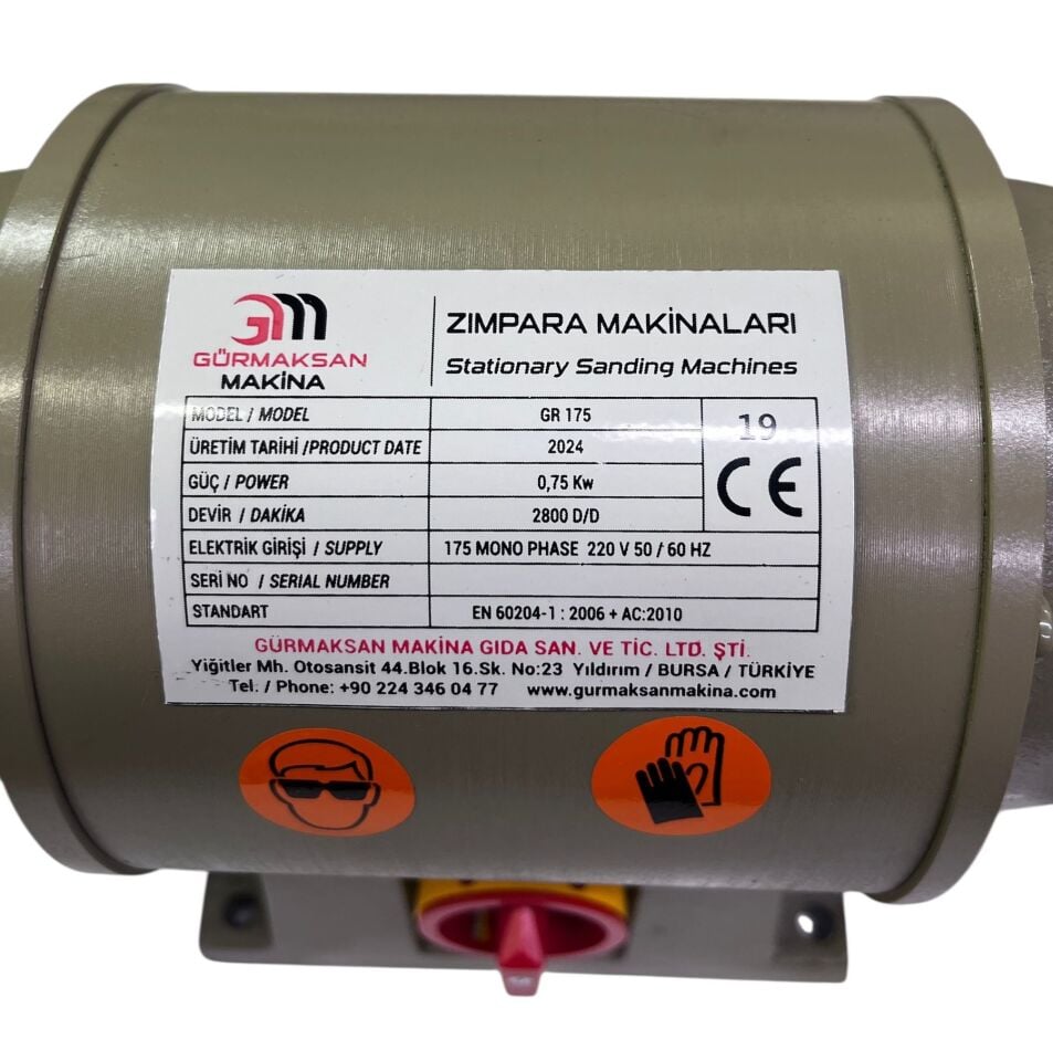 Gürmaksan Zımpara Taş Motoru MONOFAZE-175 mm