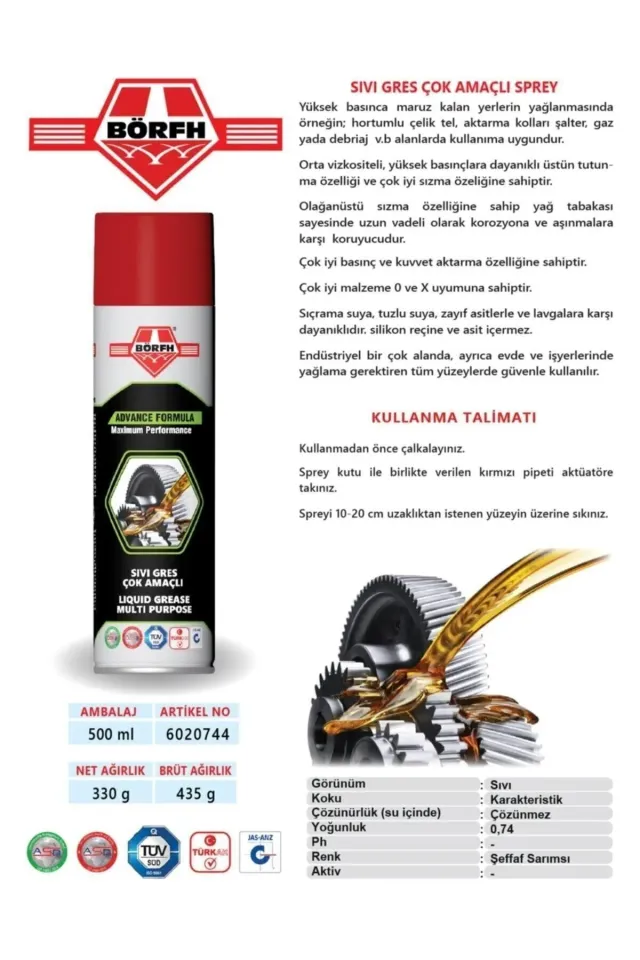 Börfh  Sıvı Gres 500 Ml