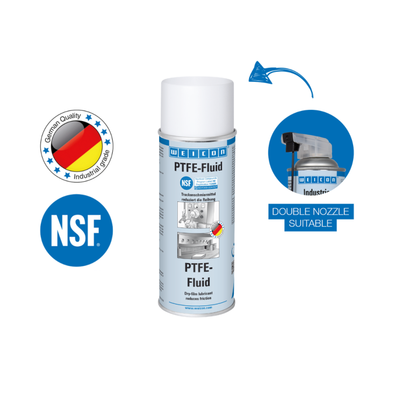 Weicon PTFE-Fluid 400 ml-Gıda sektörü için NSF H2 onaylı, gres içermeyen kuru yağ
