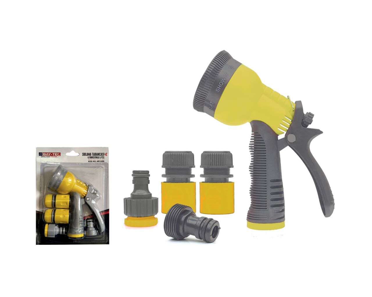 Sulama Tabancası 8 Fonksiyonlu 5 Parça MK1486 BAYTEC