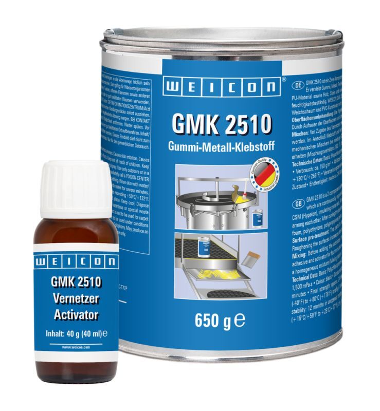 Weicon GMK 2510 Yapıştırıcı 0,69 kg, siyah-Alman Balisi-Ekstra güçlü 2 komponentli kauçuk-metal yapıştırıcı