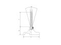 Polyamid Tabanlı Mafsallı Makine Ayak   M16x150 Çap80