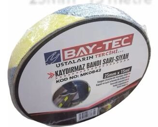 Merdiven Kaydırmaz Bant 25mm x 15mt Sarı Siyah MK0842 BAYTEC