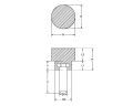 Plastik Tırtırlı Düğme Cıvatalı No:3 M8x20-10'LU PAKET