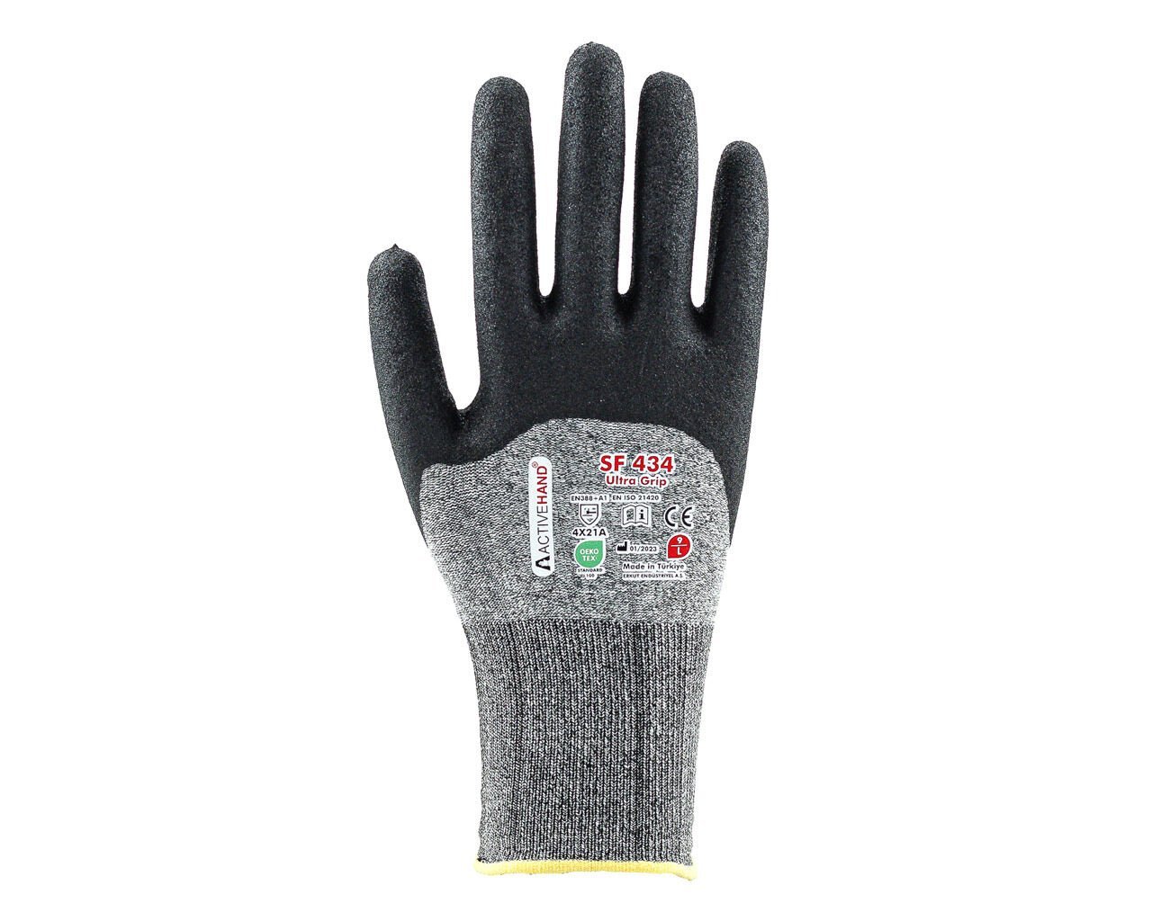 Köpük Nitril Kaplı Sandy Finish Polyester Eldiven SF 534 GR/SY NO:9 3/4