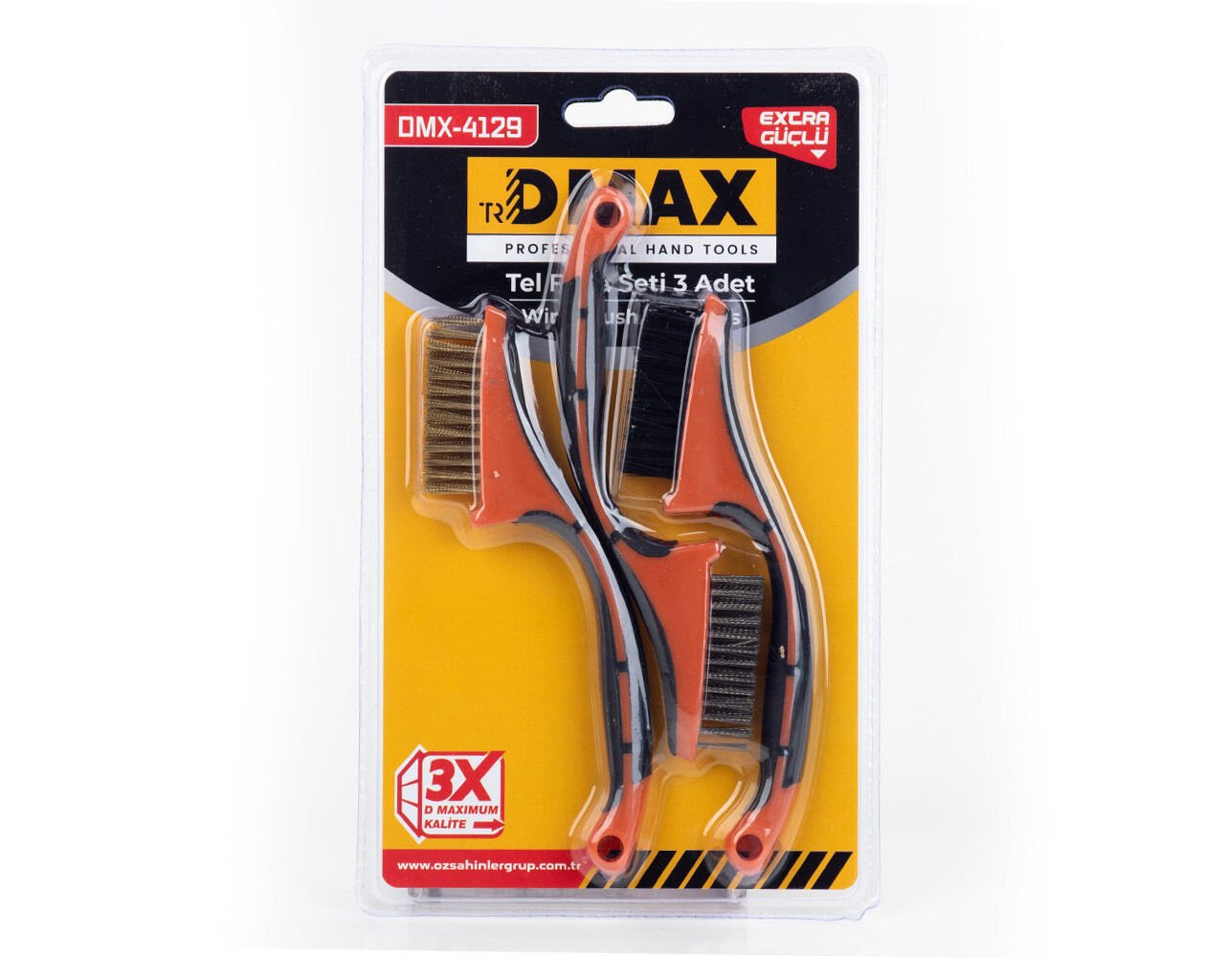 Profesyonel Yassı Tel Fırça Seti 3 Parça DMX4129