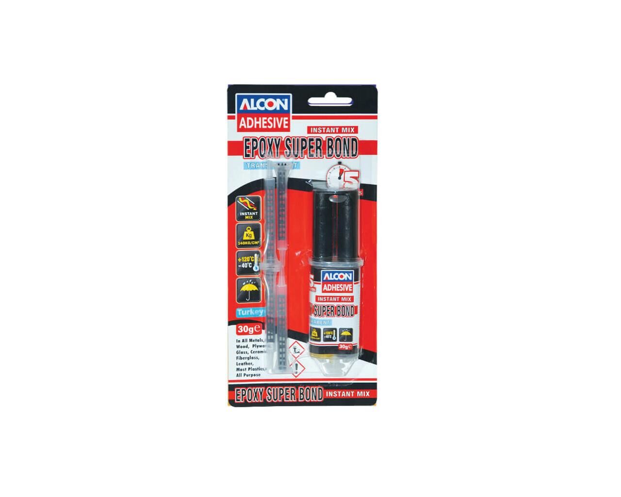 Alcon 5 Dakika Epoksi Şeffaf Yapıştırıcı Mix Şırıngalı 30 gr M-2313