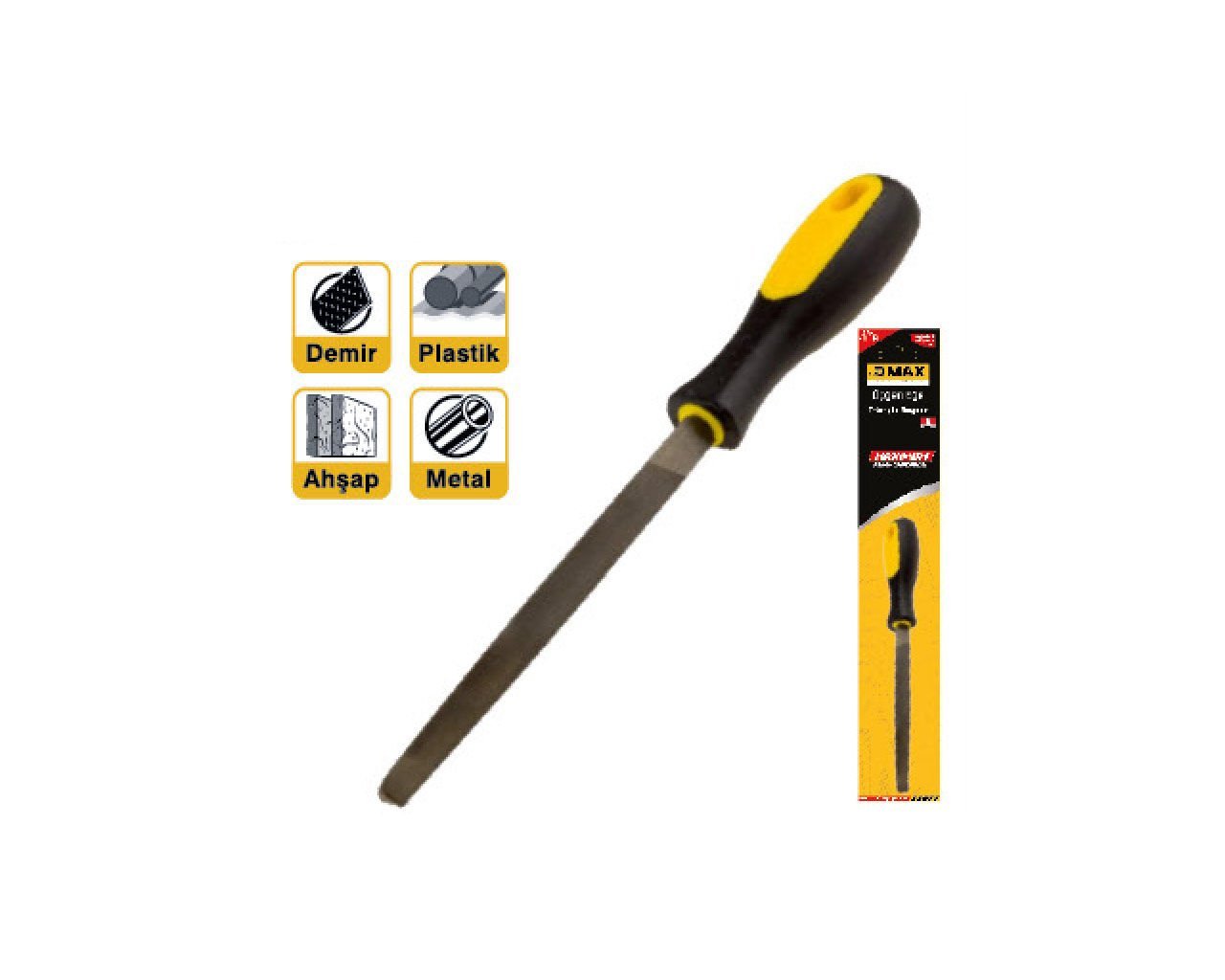 Üçgen Eğe 8'' Saplı Blister Ambalajında DMX4158