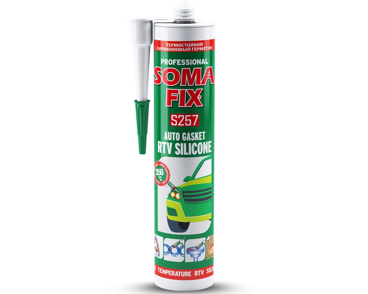 Isı Silikonu Kırmızı SOMAFİX S257 RTV - 280ml 320gr