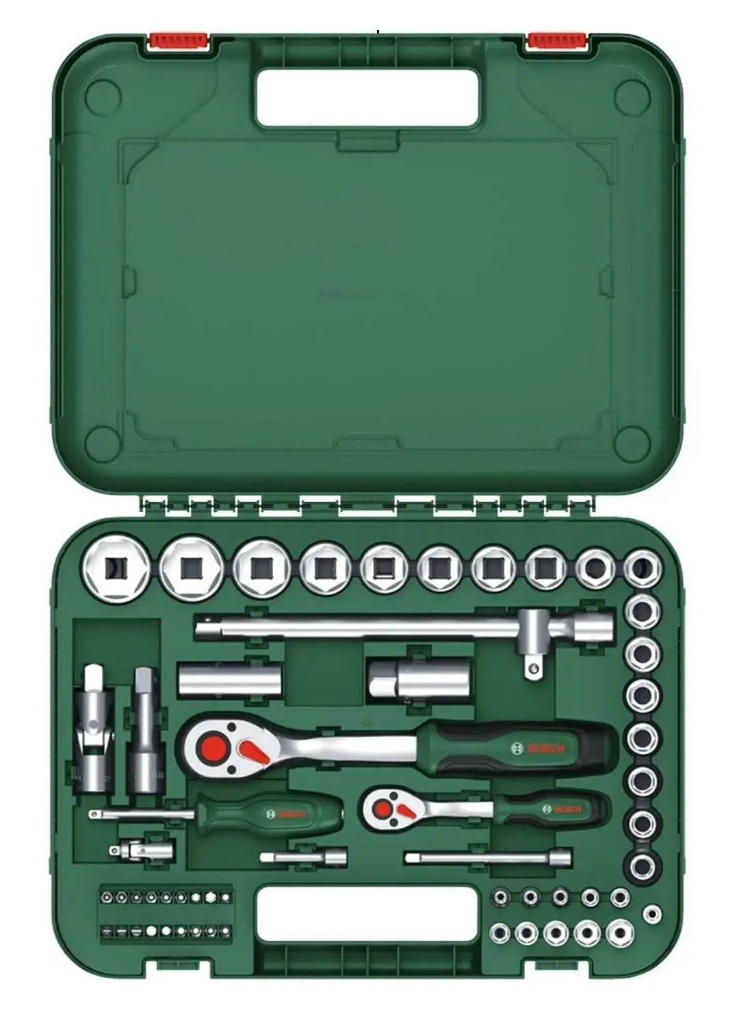 BOSCH 1/4'' + 1/2'' 57 Parça Lokma Anahtar Takımı 1600A02Z9G