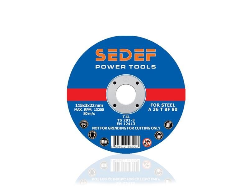115x3x22 A mmMetal Kesici Flex Disk 115x3 mm SEDEF-10'LU PAKET