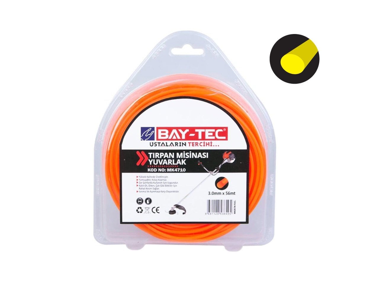 Yuvarlak Tırpan Misinası 3 mm x 56 mt MK4710 BAYTEC