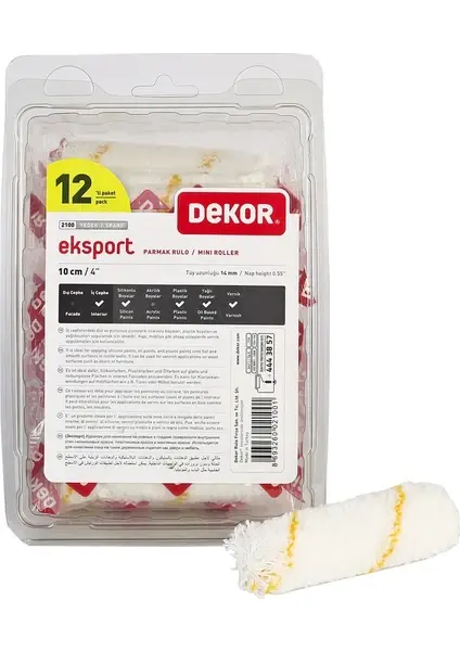 Dekor 2100 Export Saten Parmak Rulo 10 Cm Yedek-1 ADET