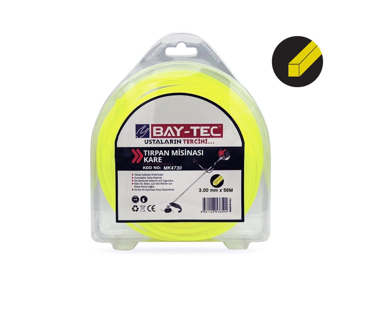 Kare Tırpan Misinası 3 mm x 51 mt MK4730 BAYTEC