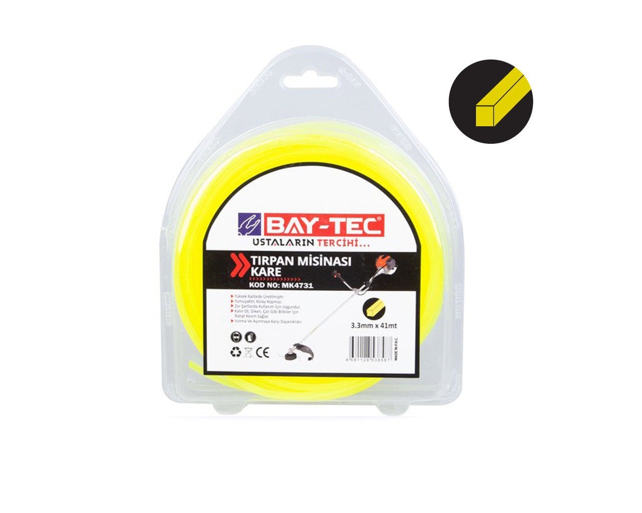 Kare Tırpan Misinası 3.3 mm x 42 mt MK4731 BAYTEC