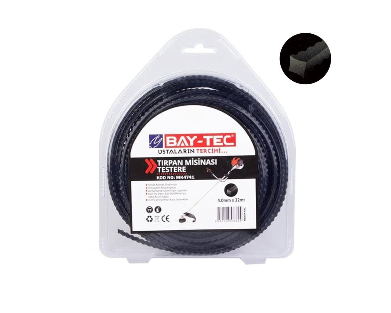 Testere Tırpan Misinası 4 mm x 32 mt MK4741 BAYTEC