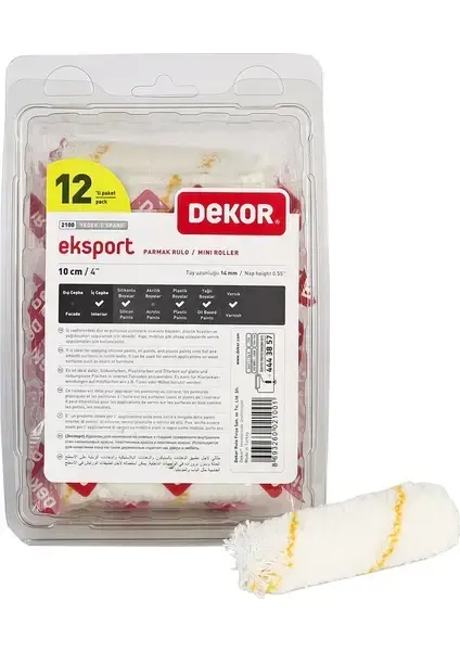 Dekor 2100 Export Saten Parmak Rulo 10 Cm Yedek-3 ADET
