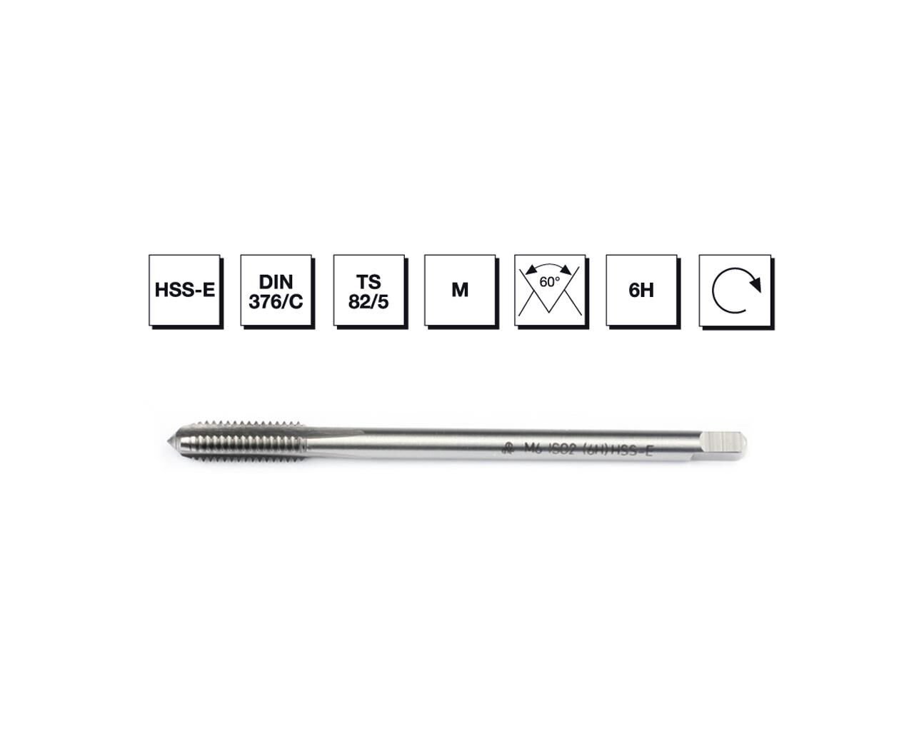 M14 HSS - E DIN 376/C Metrik Normal Vidalı Düz Kanallı Makina Kılavuzu MTE.