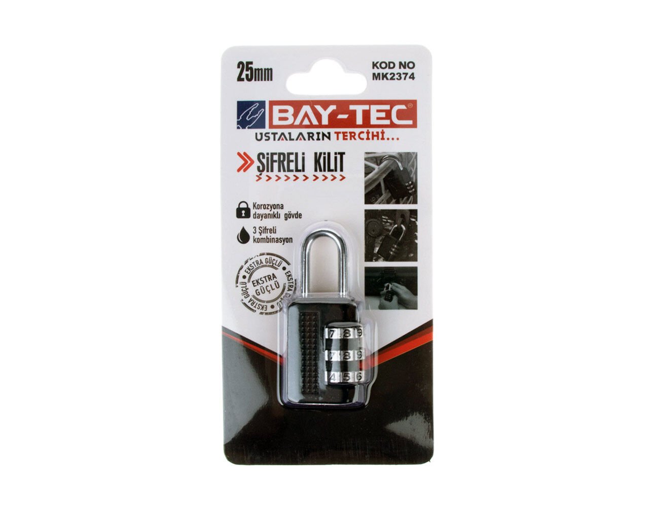 MK2374 Şifreli Asma Kilit 25 mm