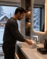 Stilla Çift Su Fotoselli Krom Lavabo Bataryası Acar 01.02.206