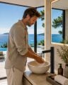 Smart Çanak Tek Su Fotoselli Siyah Lavabo Bataryası Acar 01.02.800S