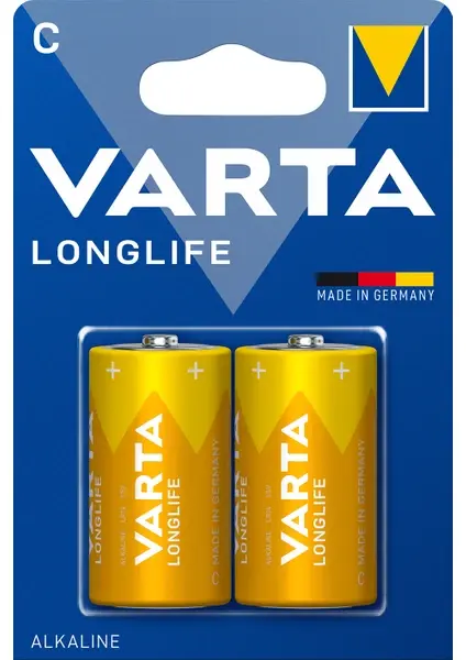 VARTA Longlife Alkalin Orta Kalem Pİl C Boy 2'li paket