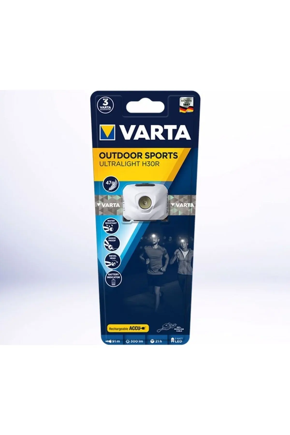 Varta Sava-18631 Kafa Lambası Beyaz Şarjlı