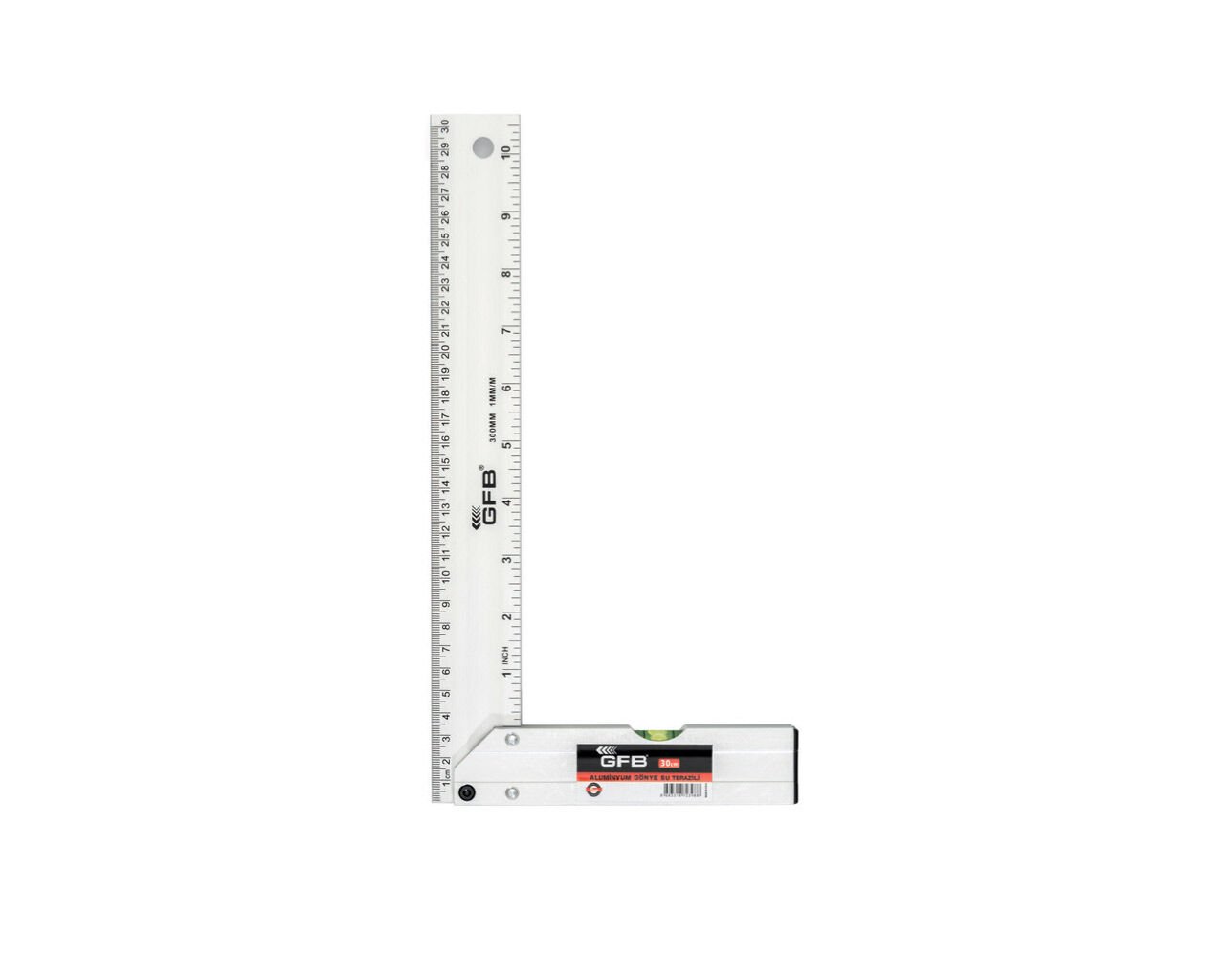25cm Alüminyum Gönye Su Terazili GFB5550