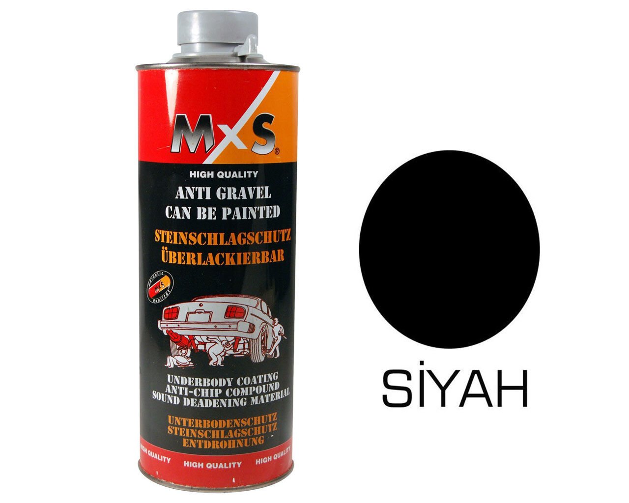 MXS Pütür Boyanabilir Alt Kaplama Siyah 1 kg