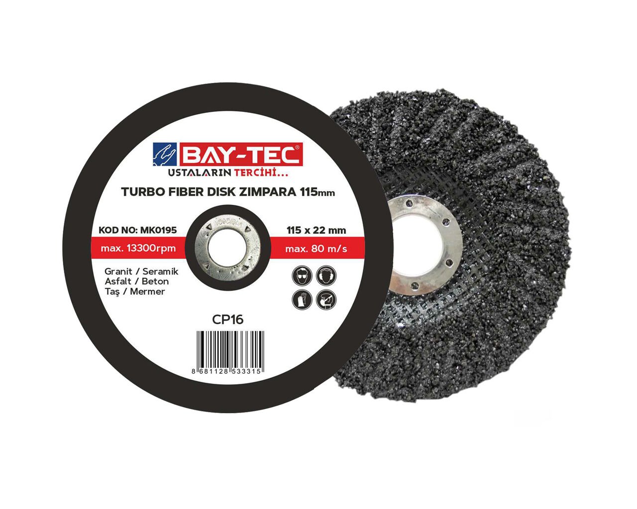 Turbo Fiber Disk Zımpara 180 mm MK0196 BAYTEC 1 ADET