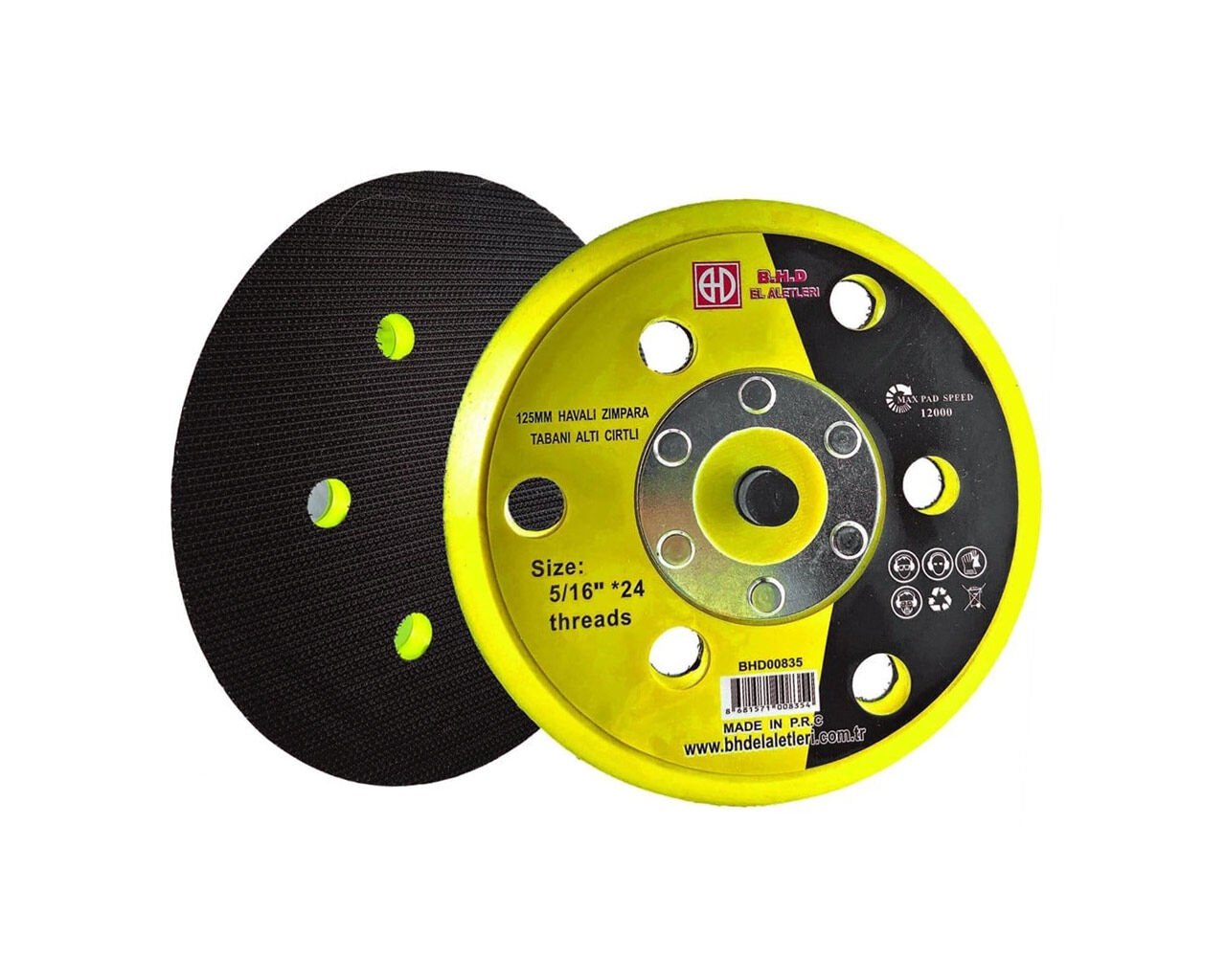 Ekzantirik Zımpara Polisaj Tabanı Cırtlı 6 Delikli 150mm BHD00836