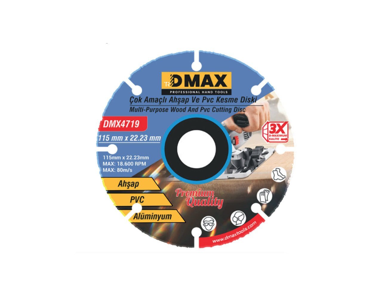 Ahşap ve PVC Kesme Diski 115x22-23mm DMX4719