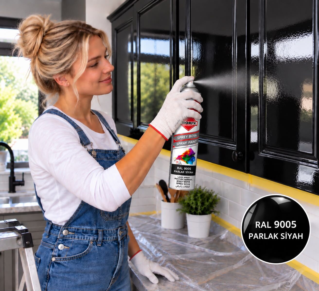 Siyah Sprey Boya Ral 9005(Parlak) Akrilik Börfh 400 Ml (6022694)