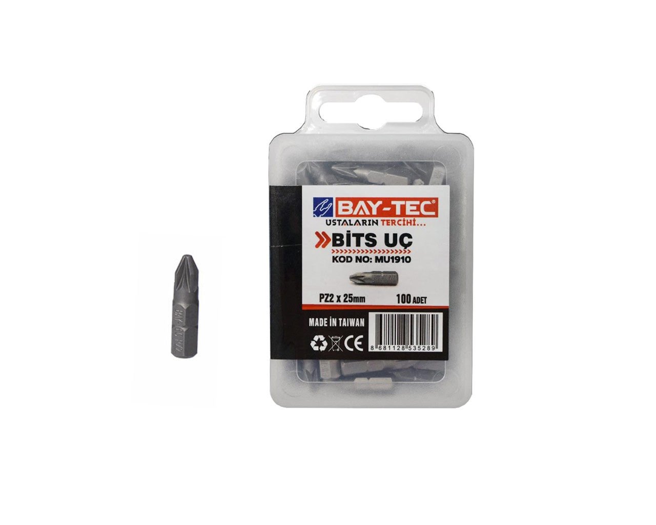 Kare Bits Uç Pozidriv PZ 2x25 MU1910-10 adet