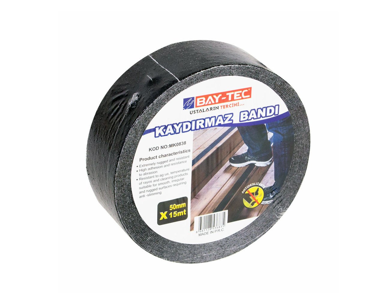 Merdiven Kaydırmaz Bant Siyah 50mm x 15mt MK0838