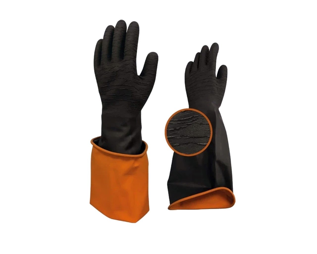 BAY-EL EL460 Siyah Kauçuk Pütürlü Uzun Eldiven XL 60 CM