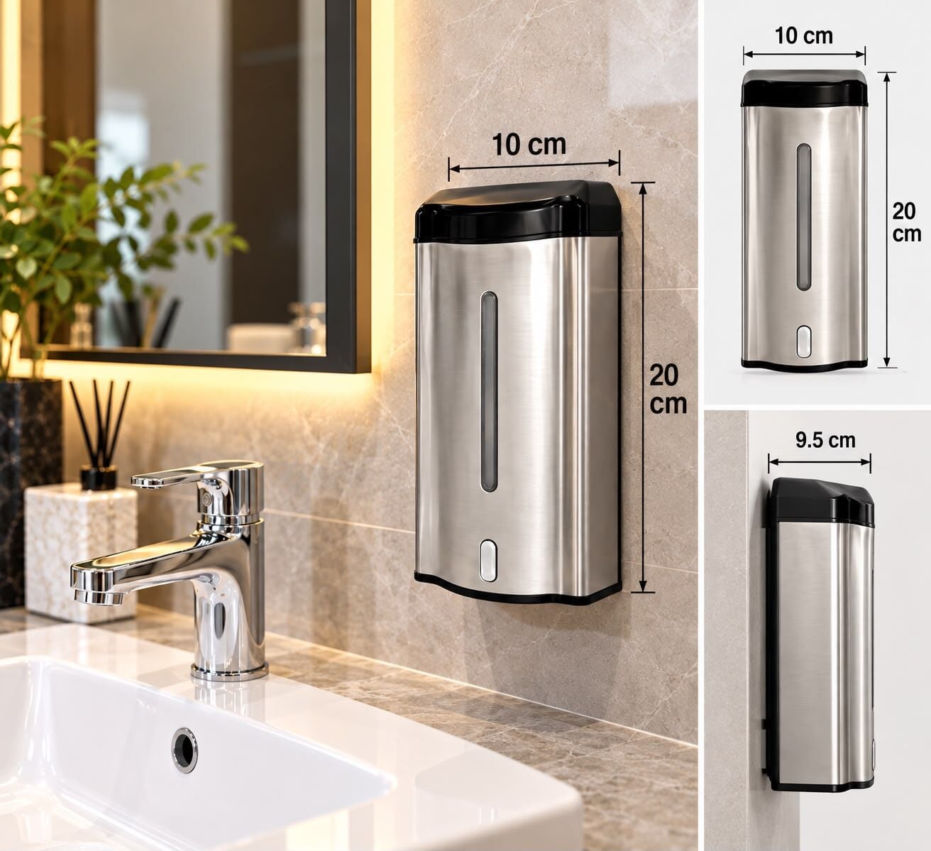 Fotoselli Sıvı Sabunluk Paslanmaz 600ml. Acar 00.00.100